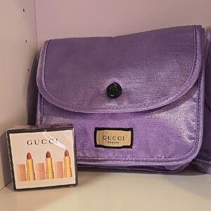 Gucci Beauty Pouch With 3pc Mini Lipstick Set